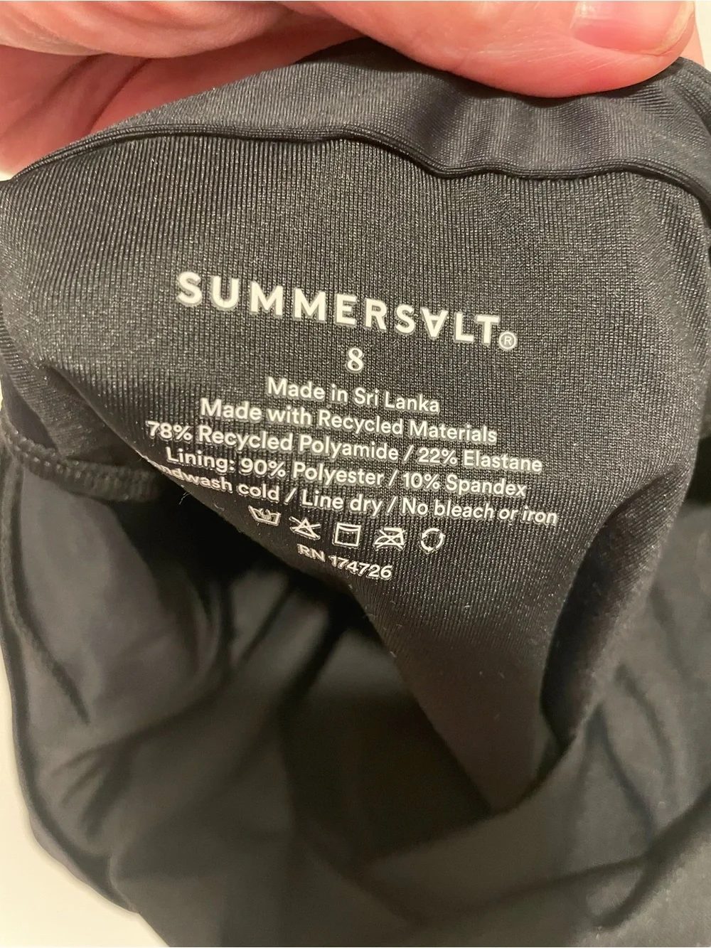 Summersalt Brand Women's 8 Ruffle Backflip Swimsuit Black Sea Urchin